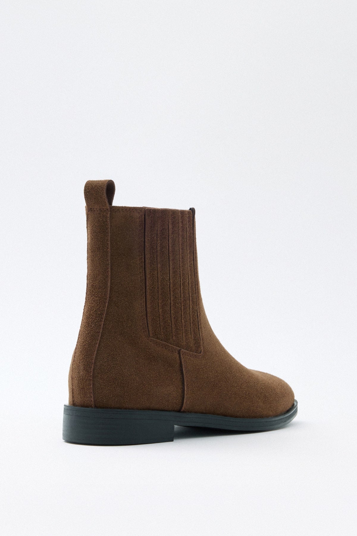 Dark brown suede ankle boots