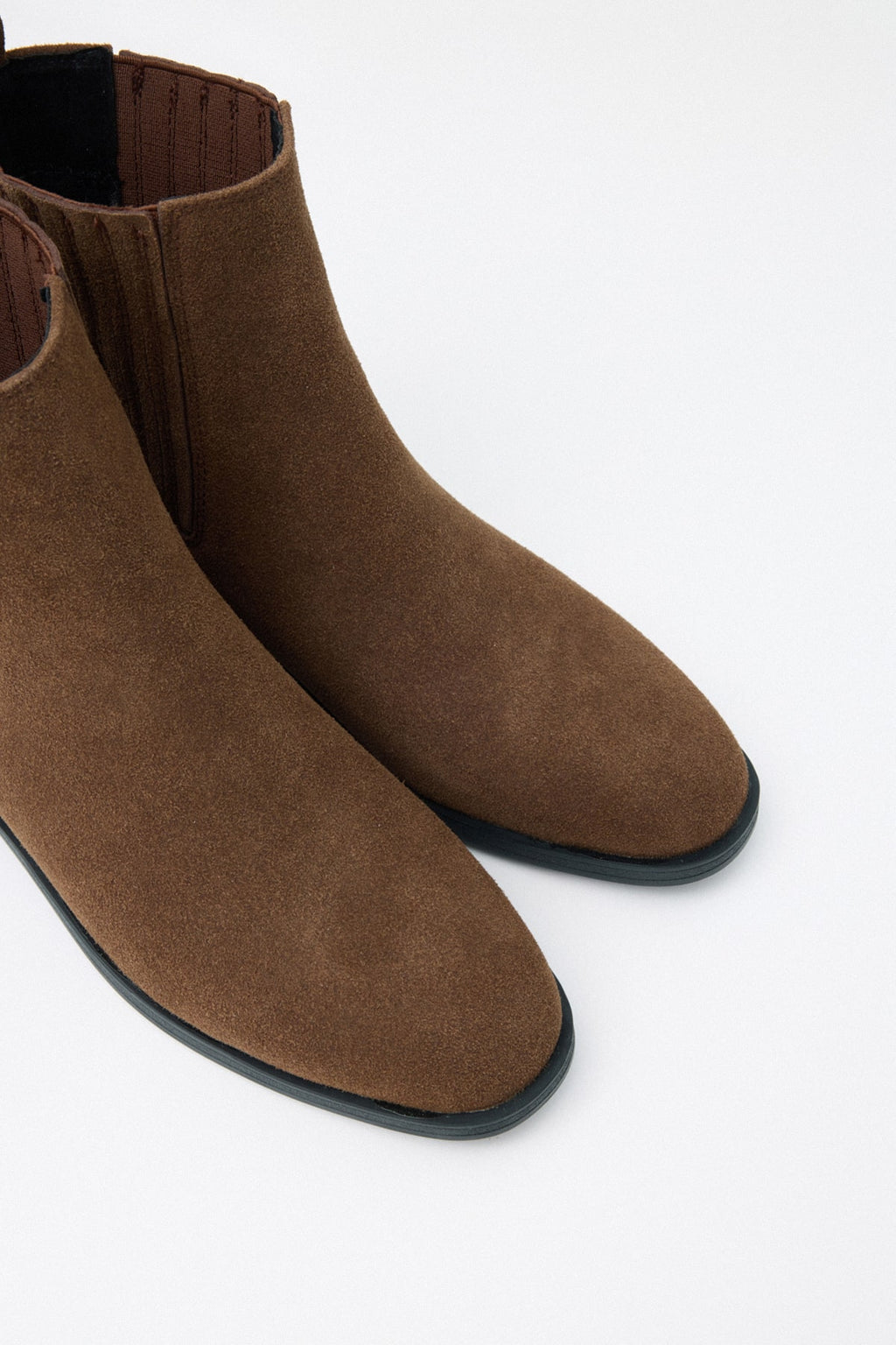 Dark brown suede ankle boots