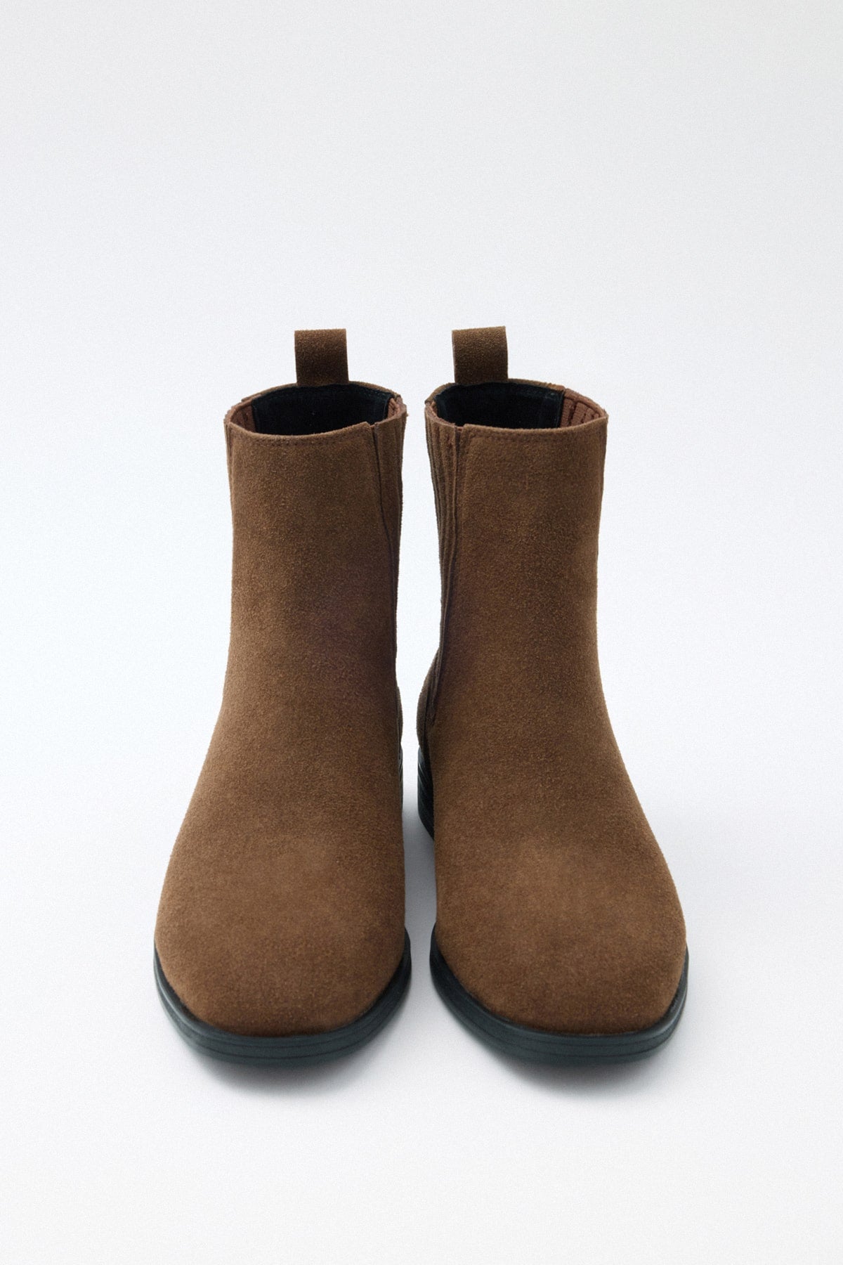 Dark brown suede ankle boots