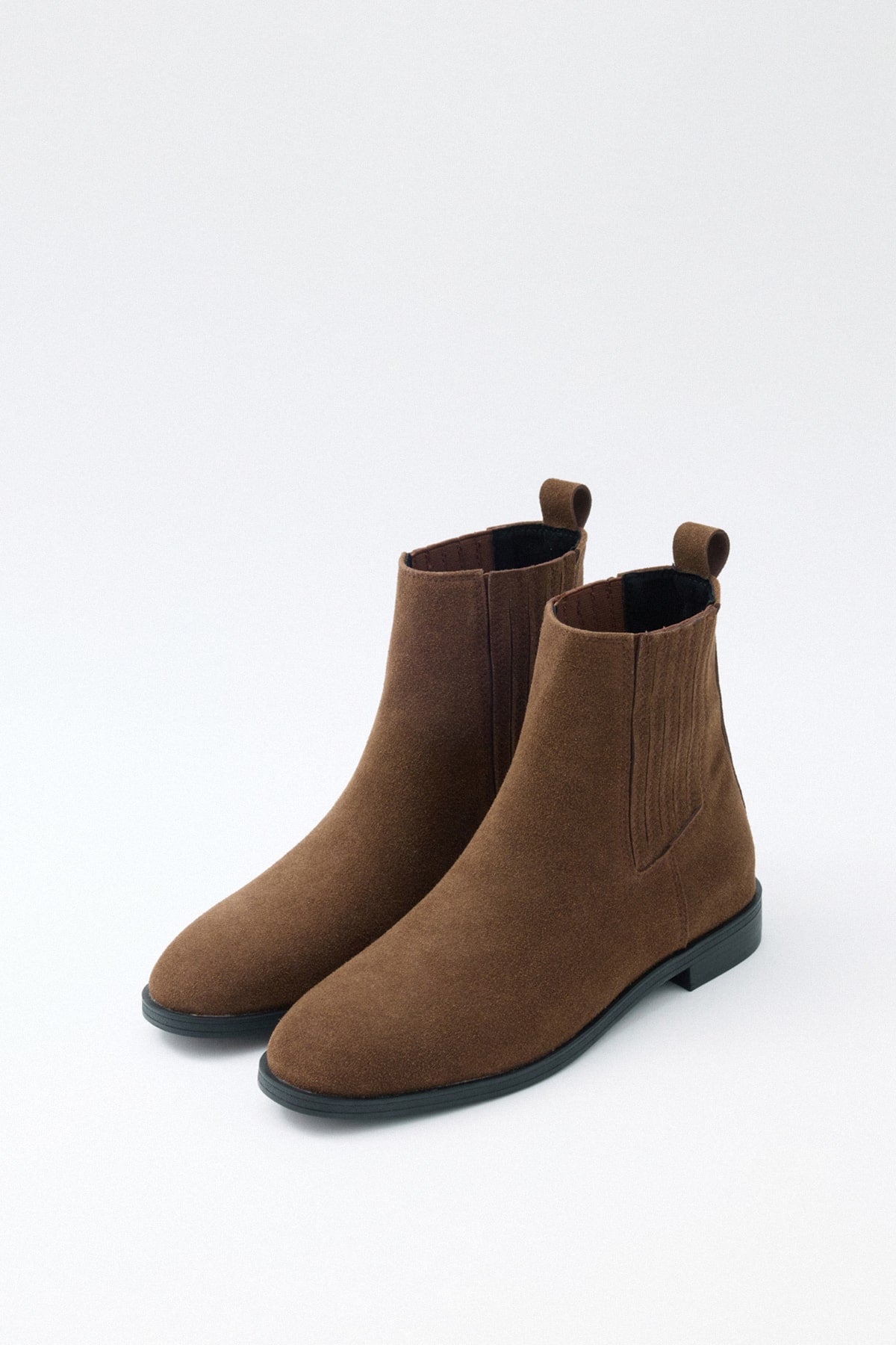Dark brown suede ankle boots