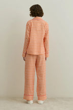 Orange Printed Pijama Suit