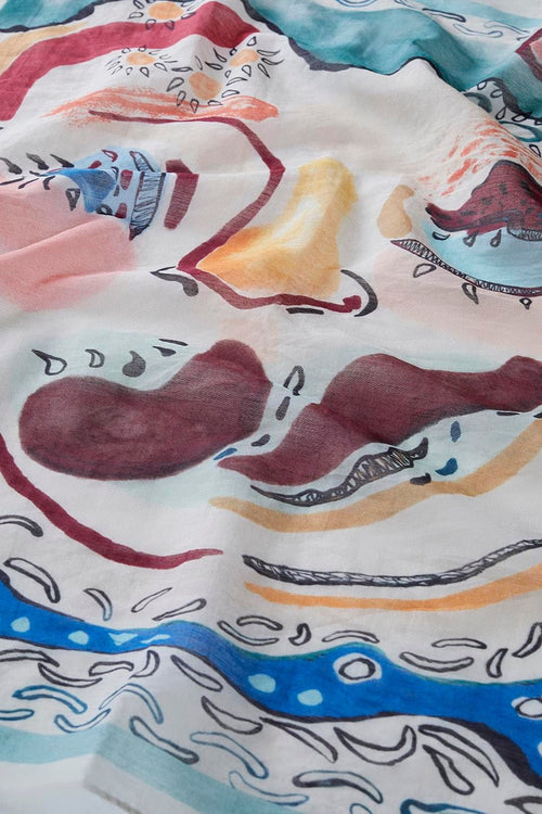 Abstract Cotton Foulard