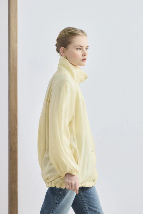 Butter Yellow Bomber Jacket