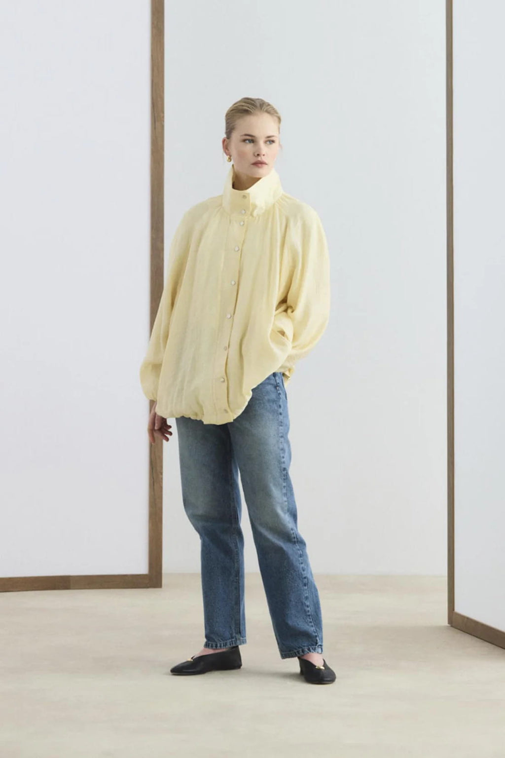 Butter Yellow Bomber Jacket