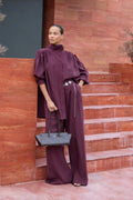 Plum High Neck Suit