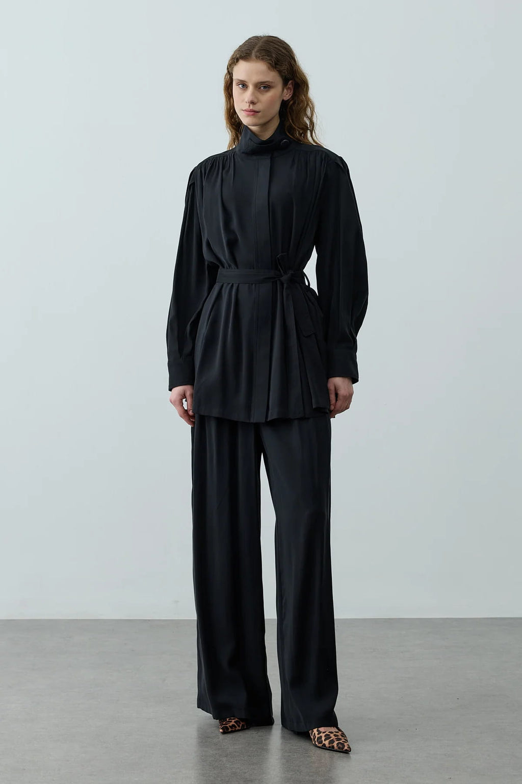 Black High Neck Suit
