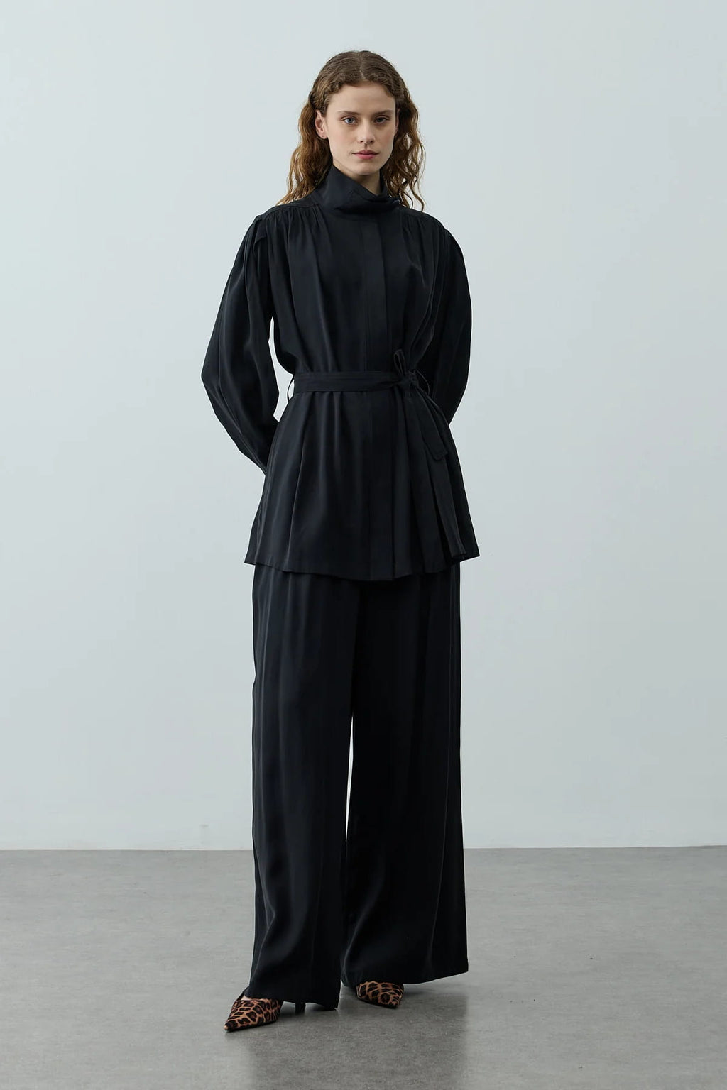 Black High Neck Suit