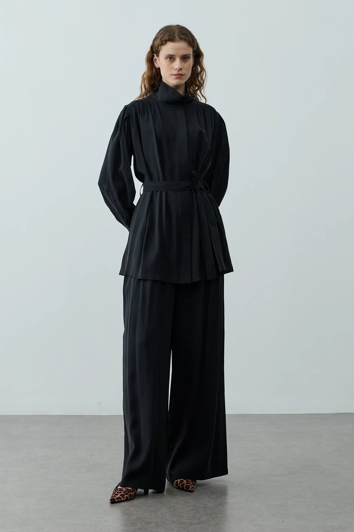 Black High Neck Suit