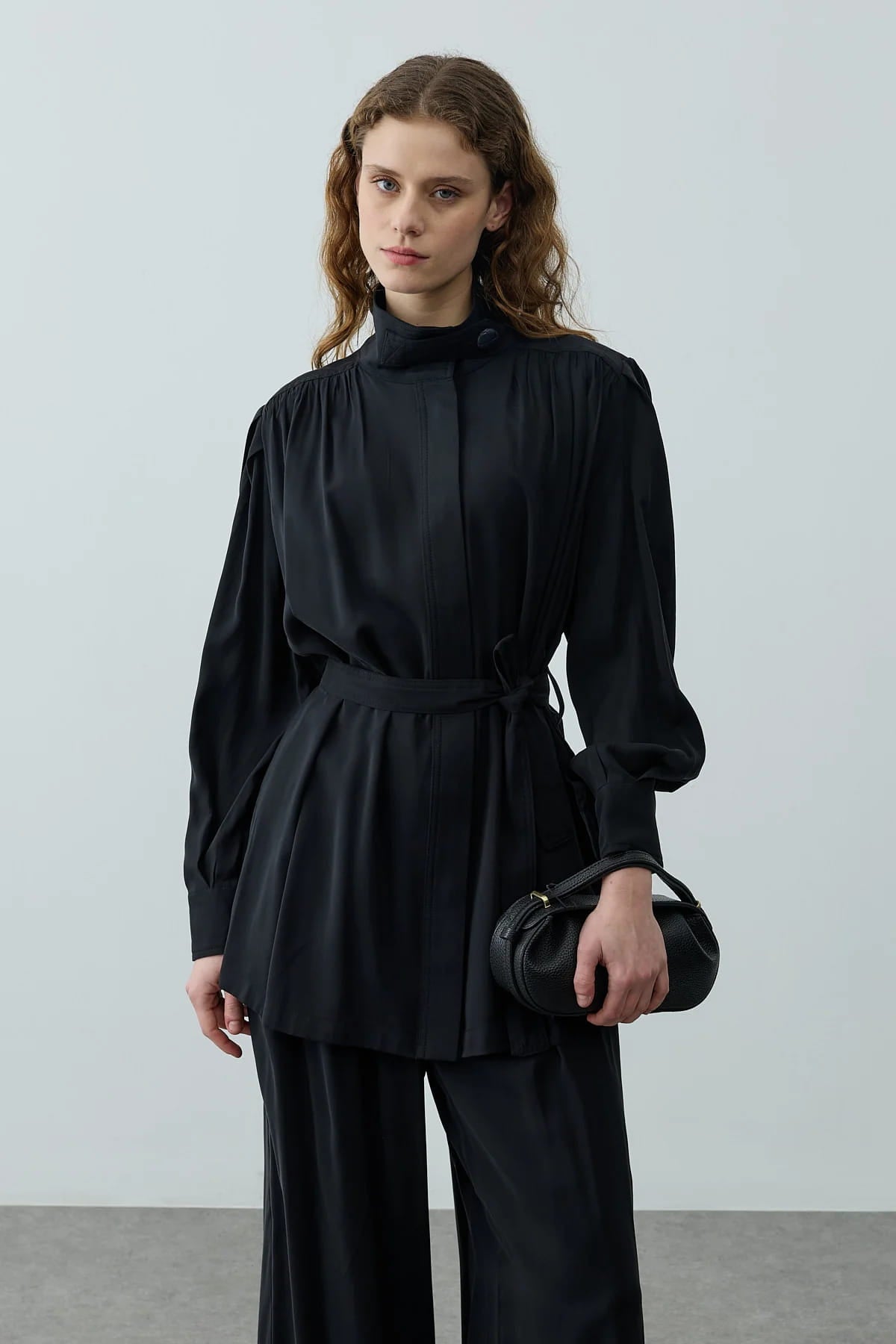 Black High Neck Suit
