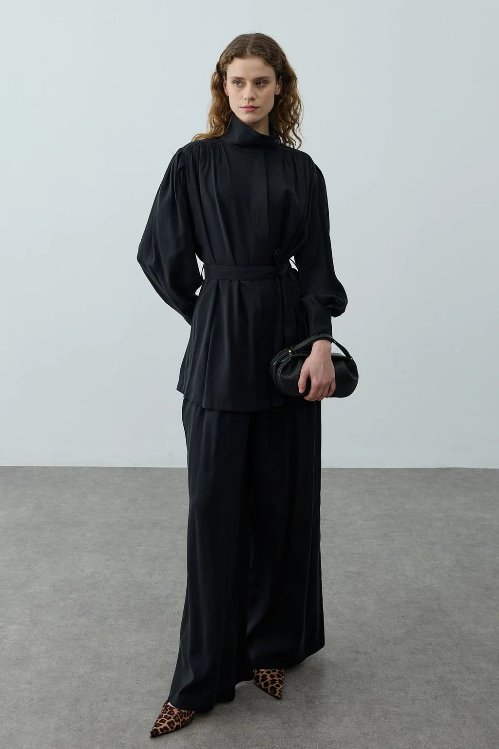 Black High Neck Suit