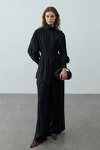 Black High Neck Suit