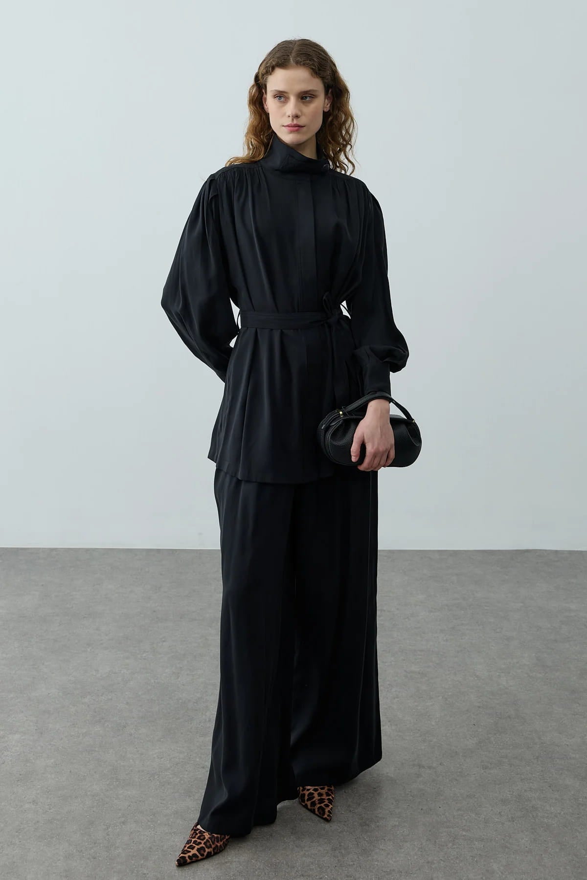 Black High Neck Suit