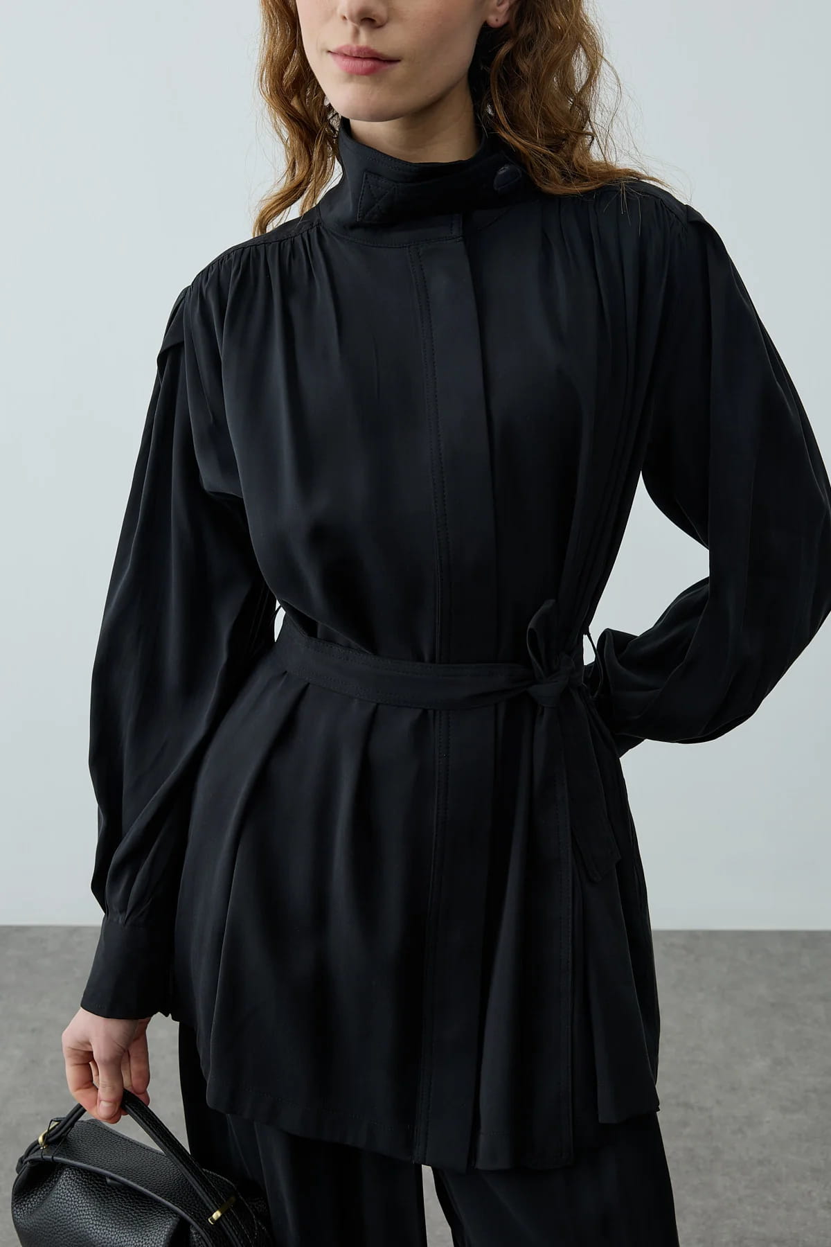 Black High Neck Suit