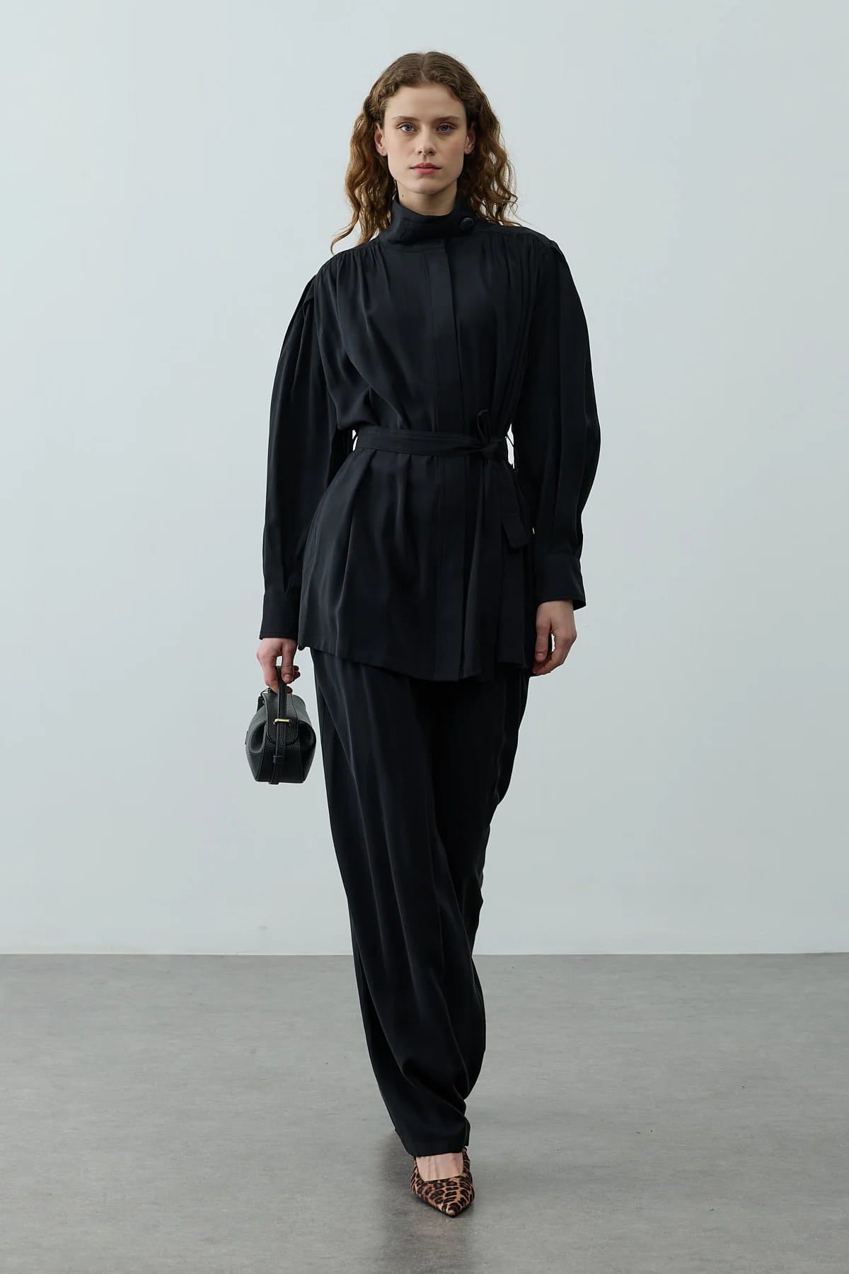 Black High Neck Suit