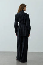 Black High Neck Suit