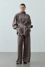 Mink High Neck Suit