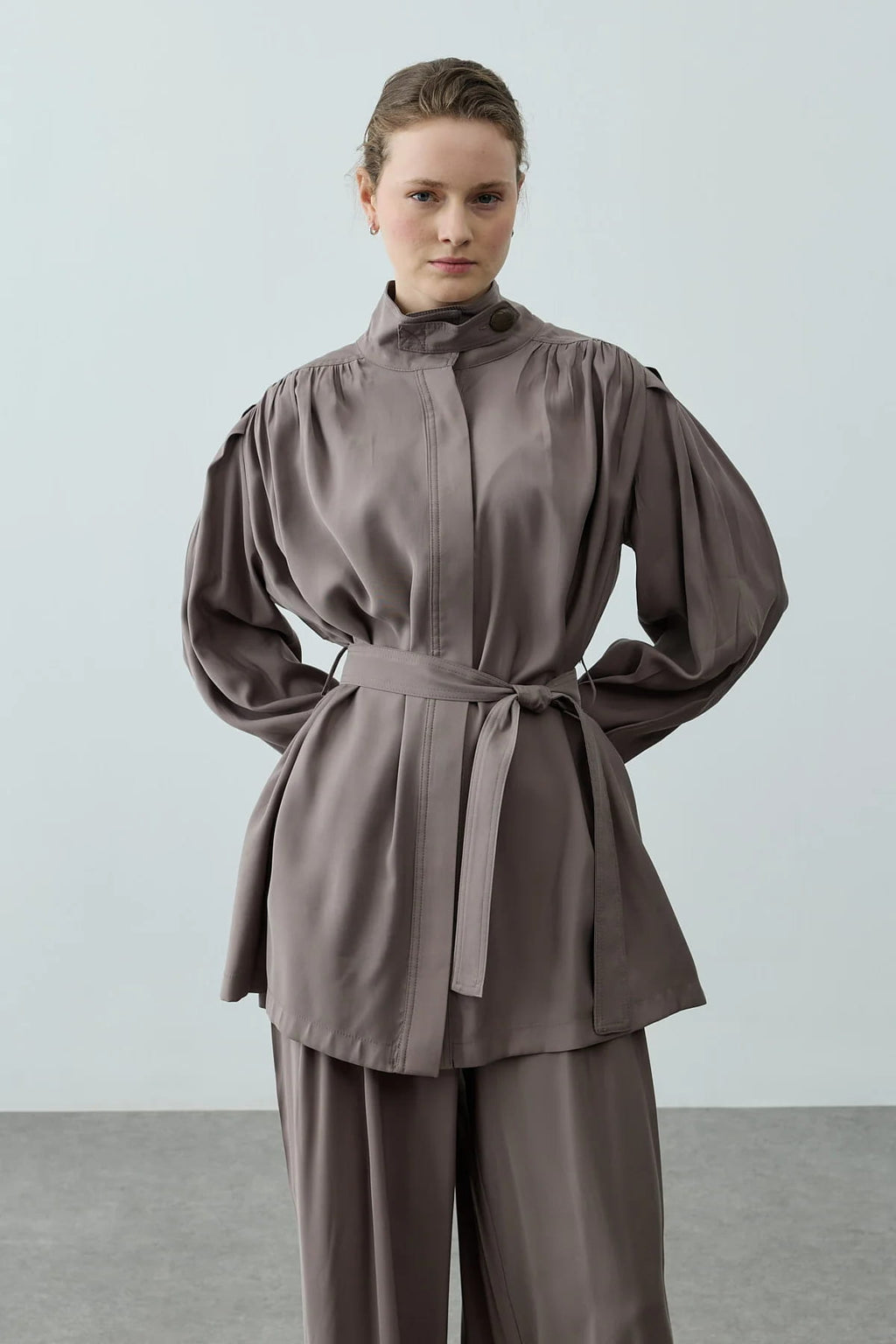 Mink High Neck Suit