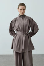 Mink High Neck Suit