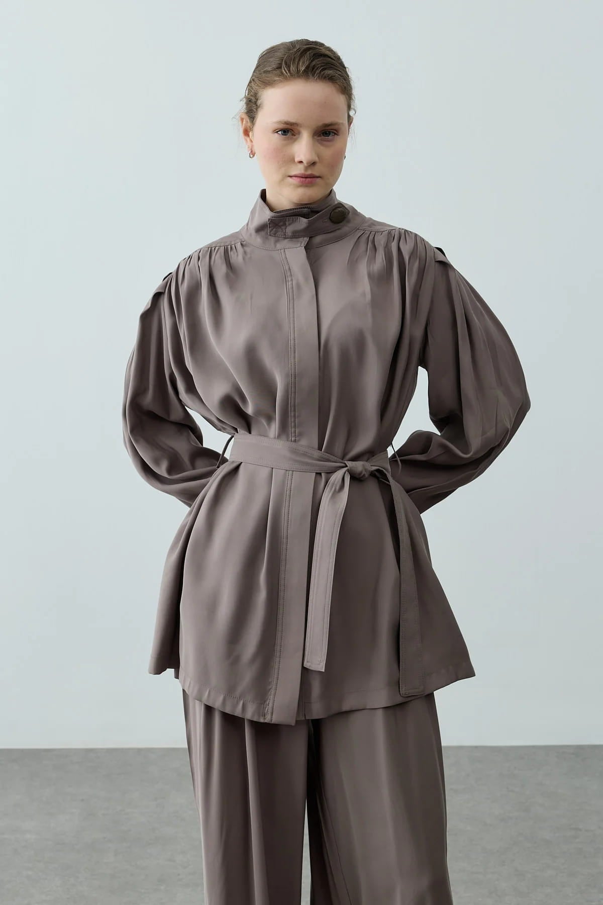 Mink High Neck Suit