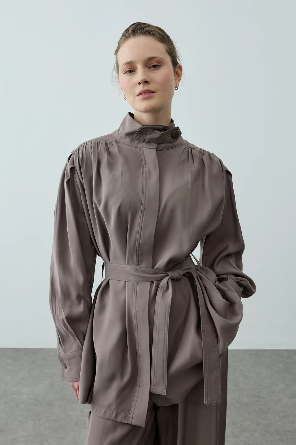 Mink High Neck Suit
