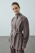 Mink High Neck Suit