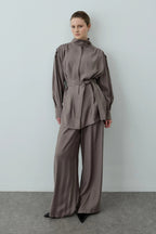 Mink High Neck Suit