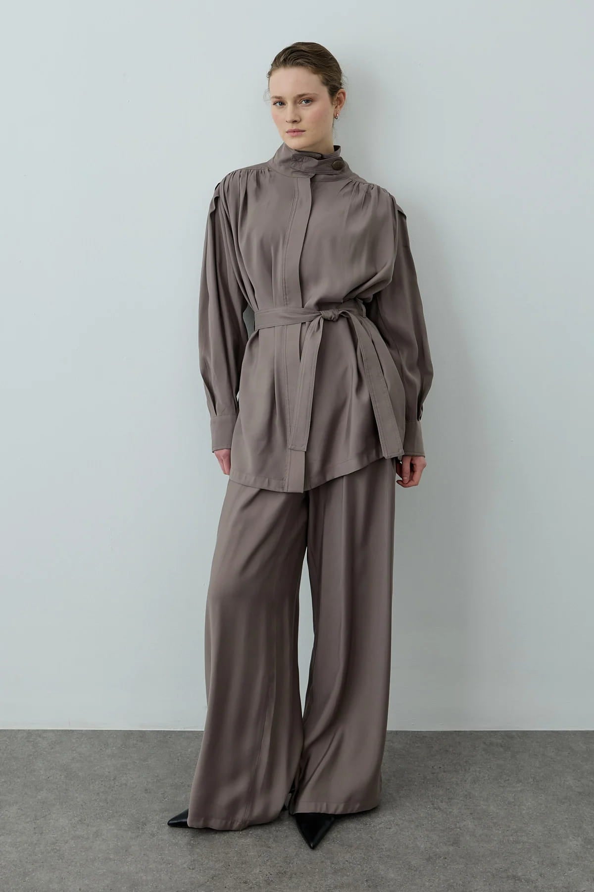 Mink High Neck Suit