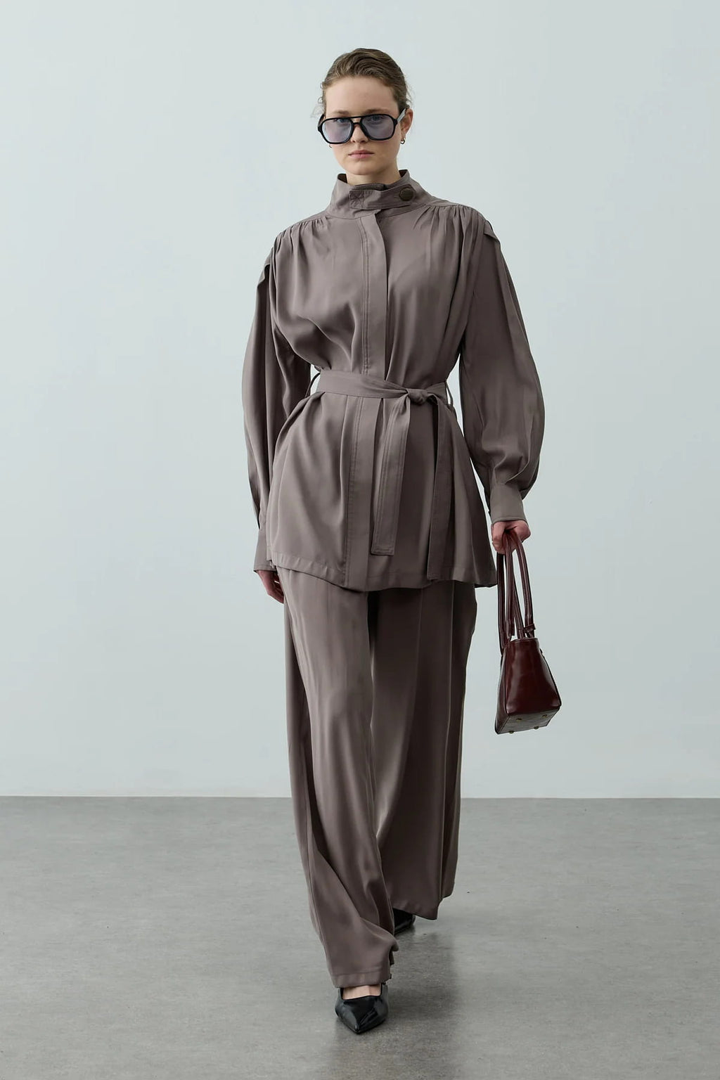 Mink High Neck Suit