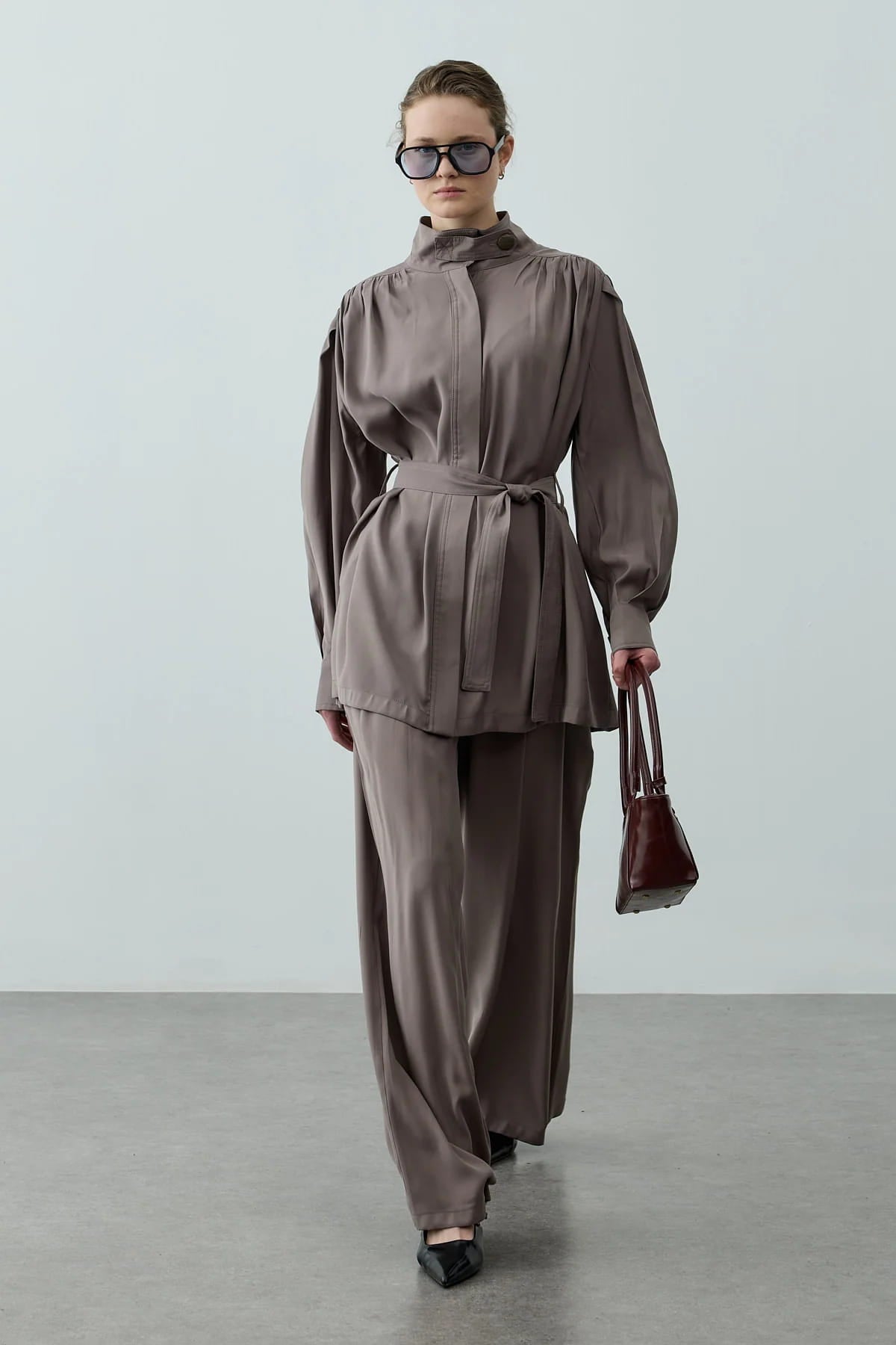 Mink High Neck Suit