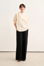 Beige Organic Cotton Belted Blouse