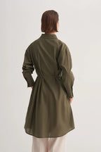 Khaki Organic Cotton Long Shirt
