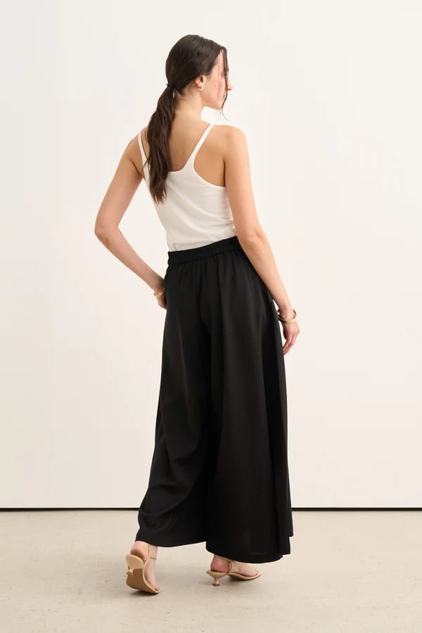 Black Flared Trousers Skirt
