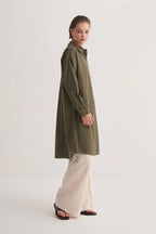 Khaki Organic Cotton Long Shirt