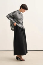 Black Striped Poplin Shirt