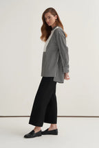 Black Striped High Neck Shirt