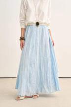 Blue Crushed Voile Skirt