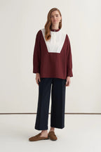 Burgundy High Neck Shirt