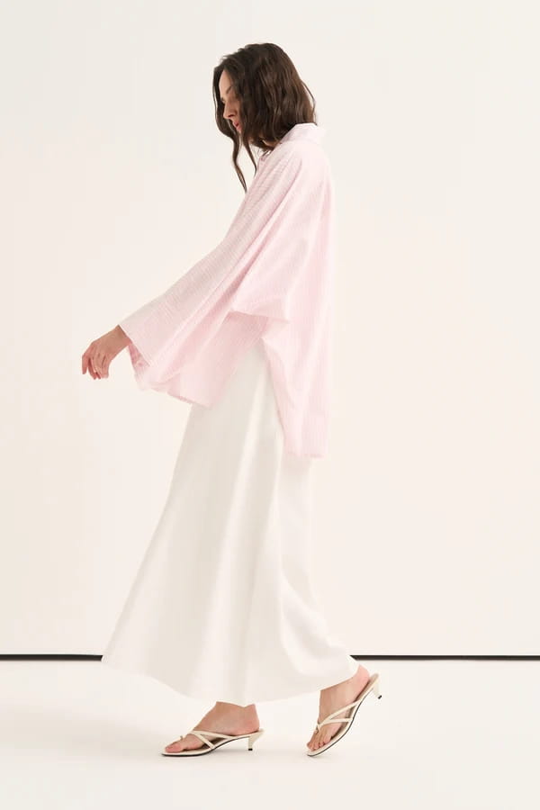 Pink Striped Cape Blouse