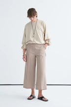Beige Tie Sleeve Sweatshirt
