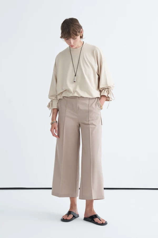 Beige Tie Sleeve Sweatshirt