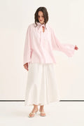 Pink Striped Cape Blouse