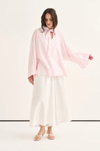 Pink Striped Cape Blouse