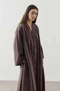 Brown Wide Brim Kimono