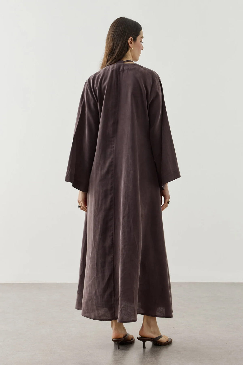 Brown Wide Brim Kimono