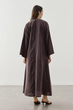 Brown Wide Brim Kimono