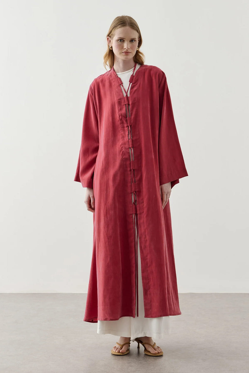 Red Wide Brim Kimono