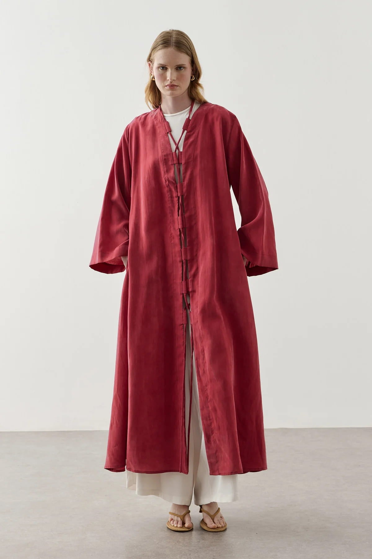 Red Wide Brim Kimono