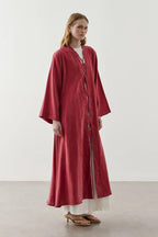 Red Wide Brim Kimono