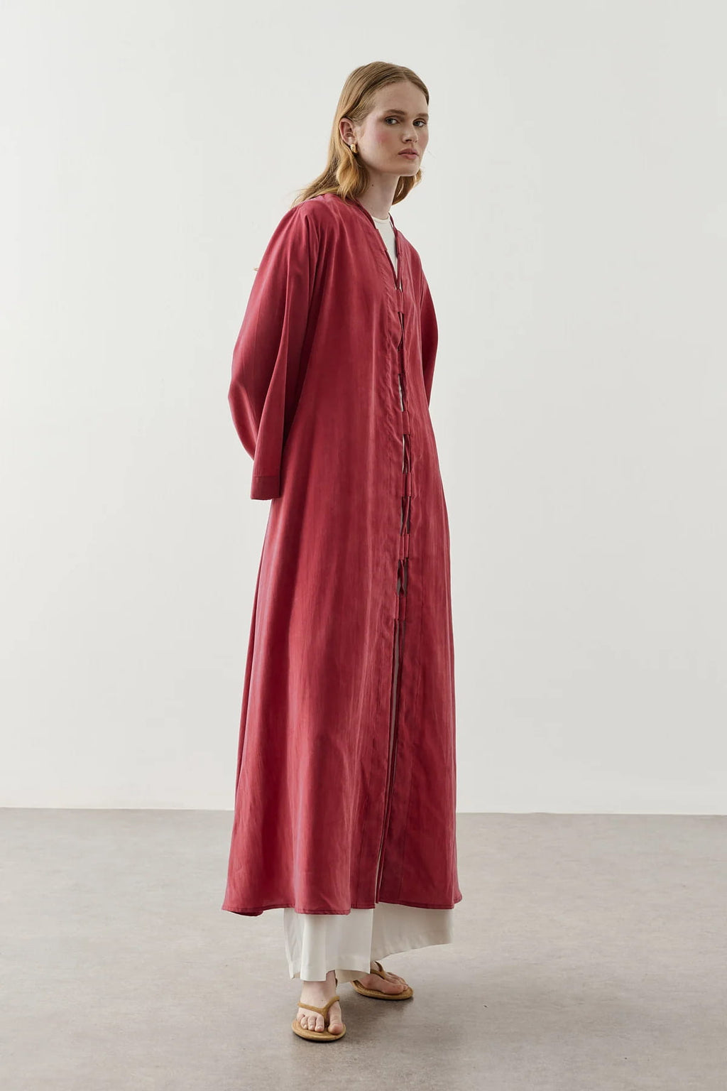 Red Wide Brim Kimono
