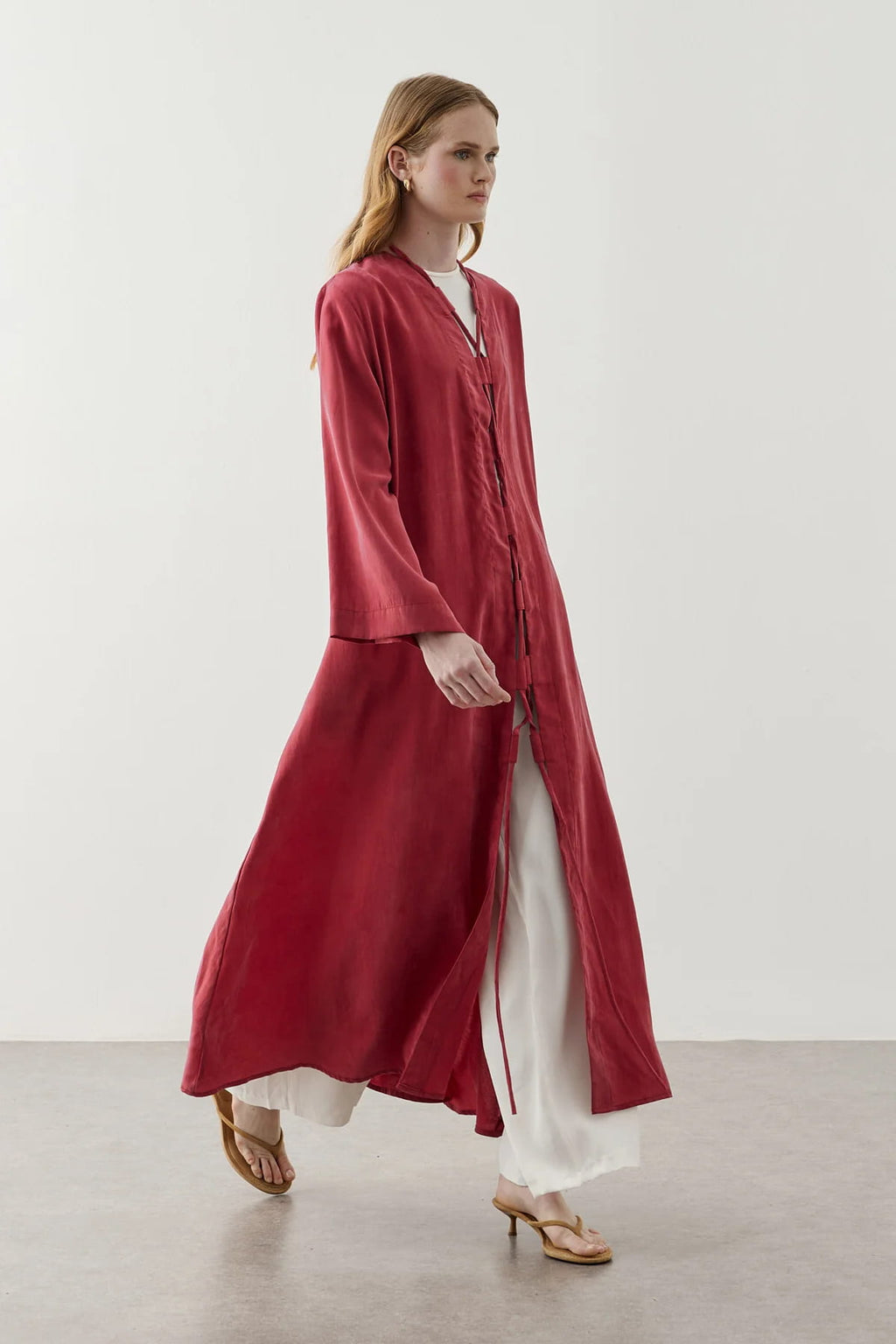 Red Wide Brim Kimono
